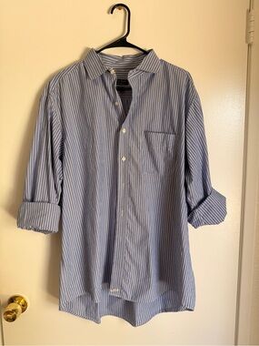 Club Room Blue and White Striped Dress Shirt